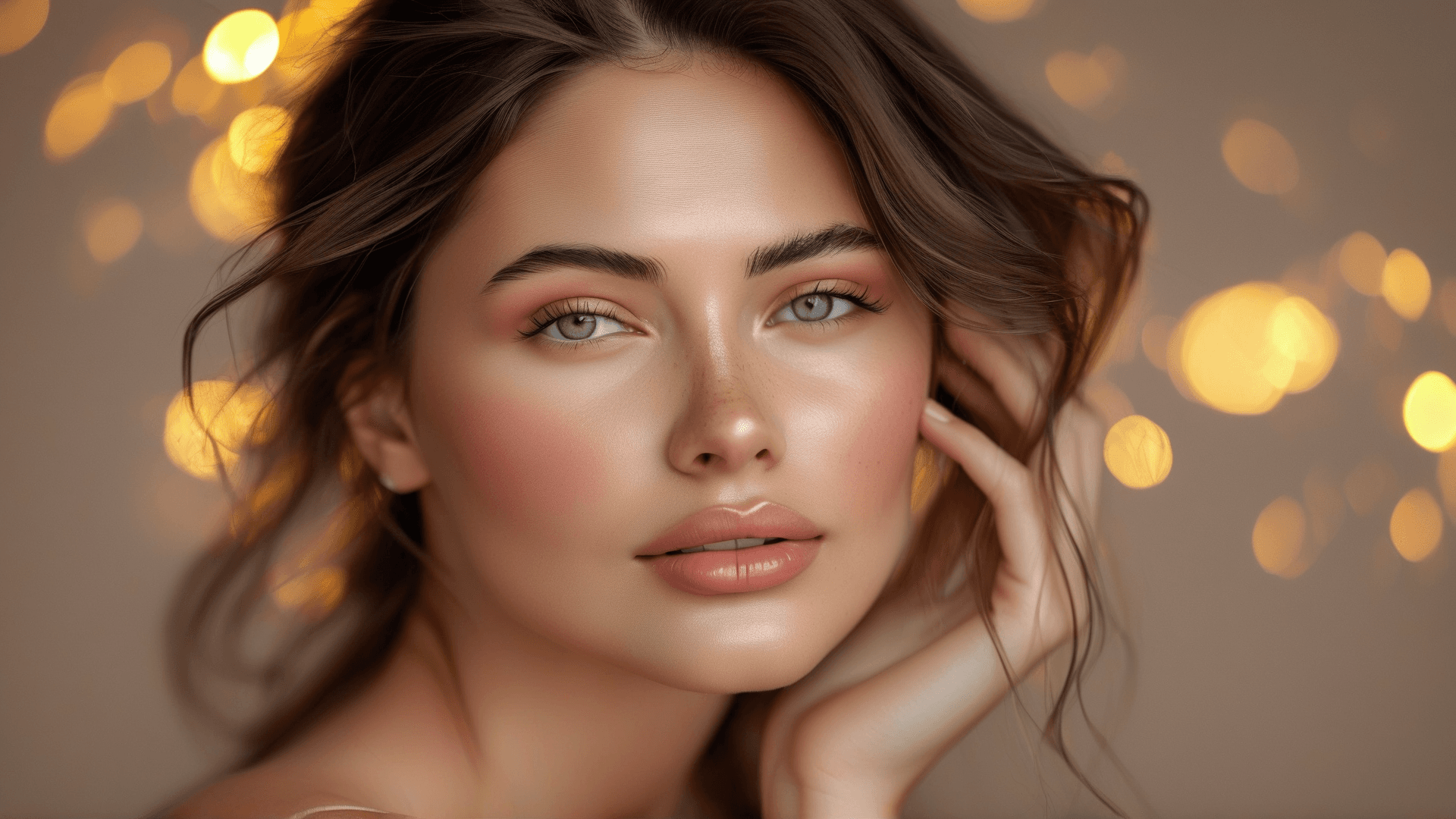 Beautiful woman with natural makeup, soft lighting, elegant portrait, professional photography, 8k