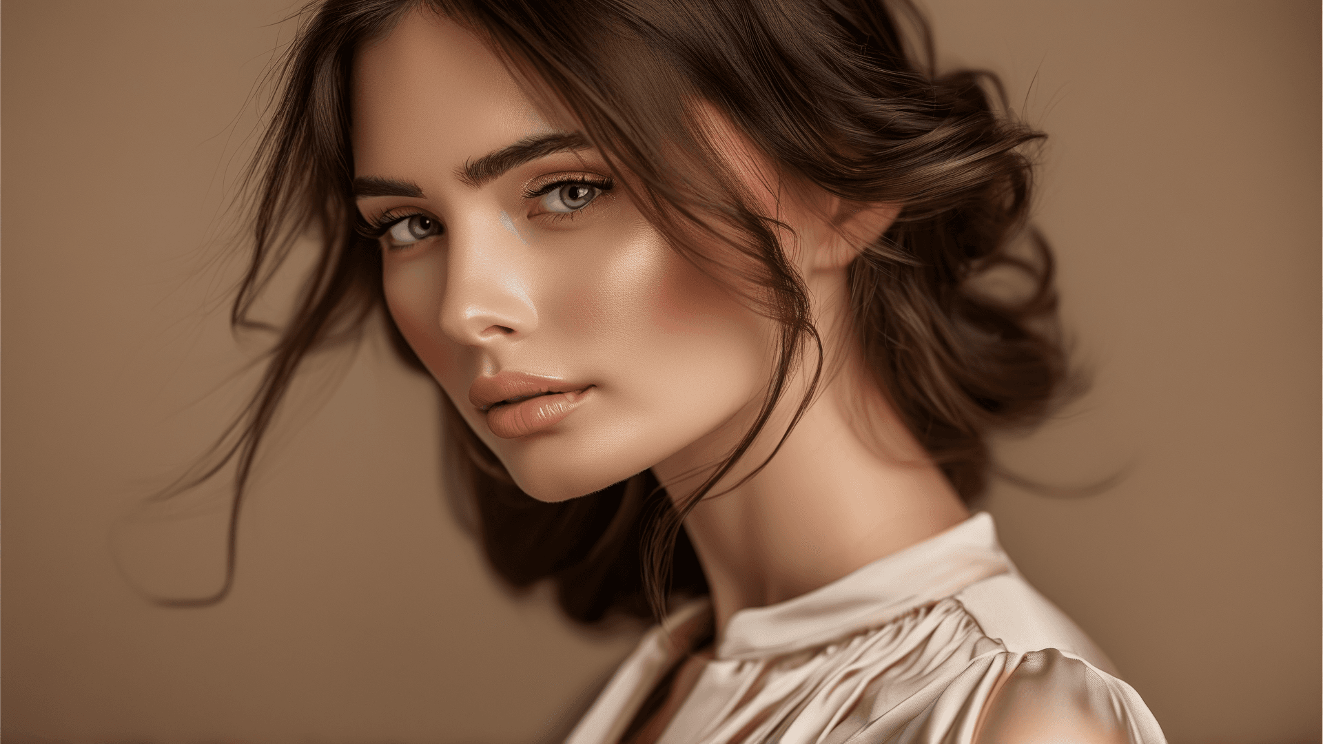 Elegant woman portrait, professional studio lighting, sophisticated pose, fashion photography, high detail